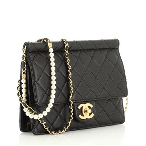 chanel chic pearls black flap bag|Chanel flap bag jumbo.